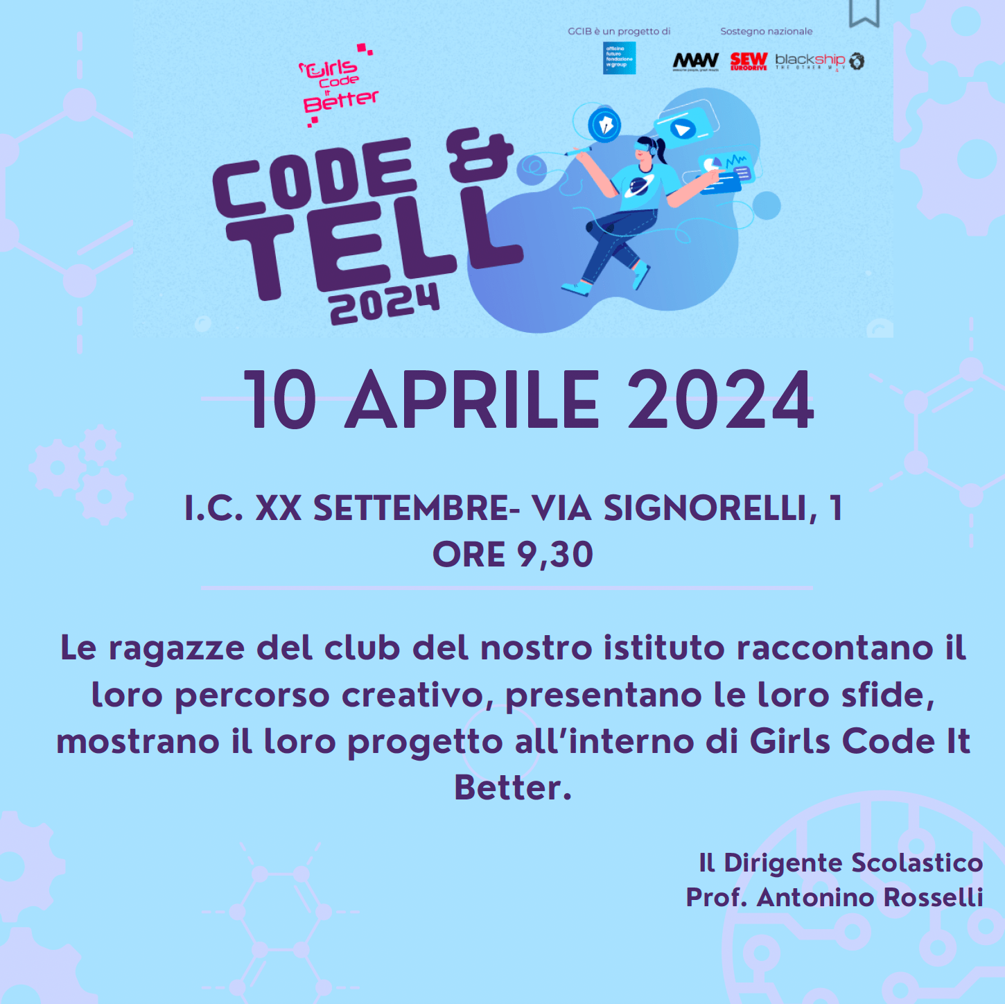 Evento finale progetto “Girls Code It Better”- Code&Tell, le ragazze di GCIB raccontano