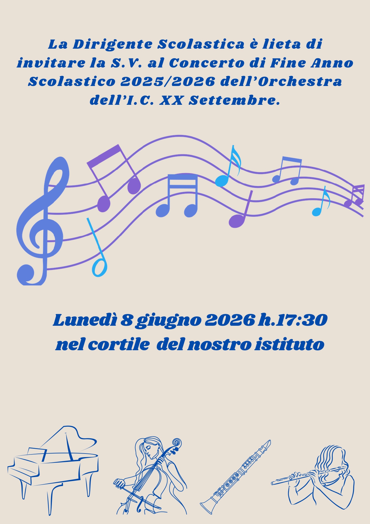 Concerto dell'orchestra di fine anno scolastico 2025-2026
