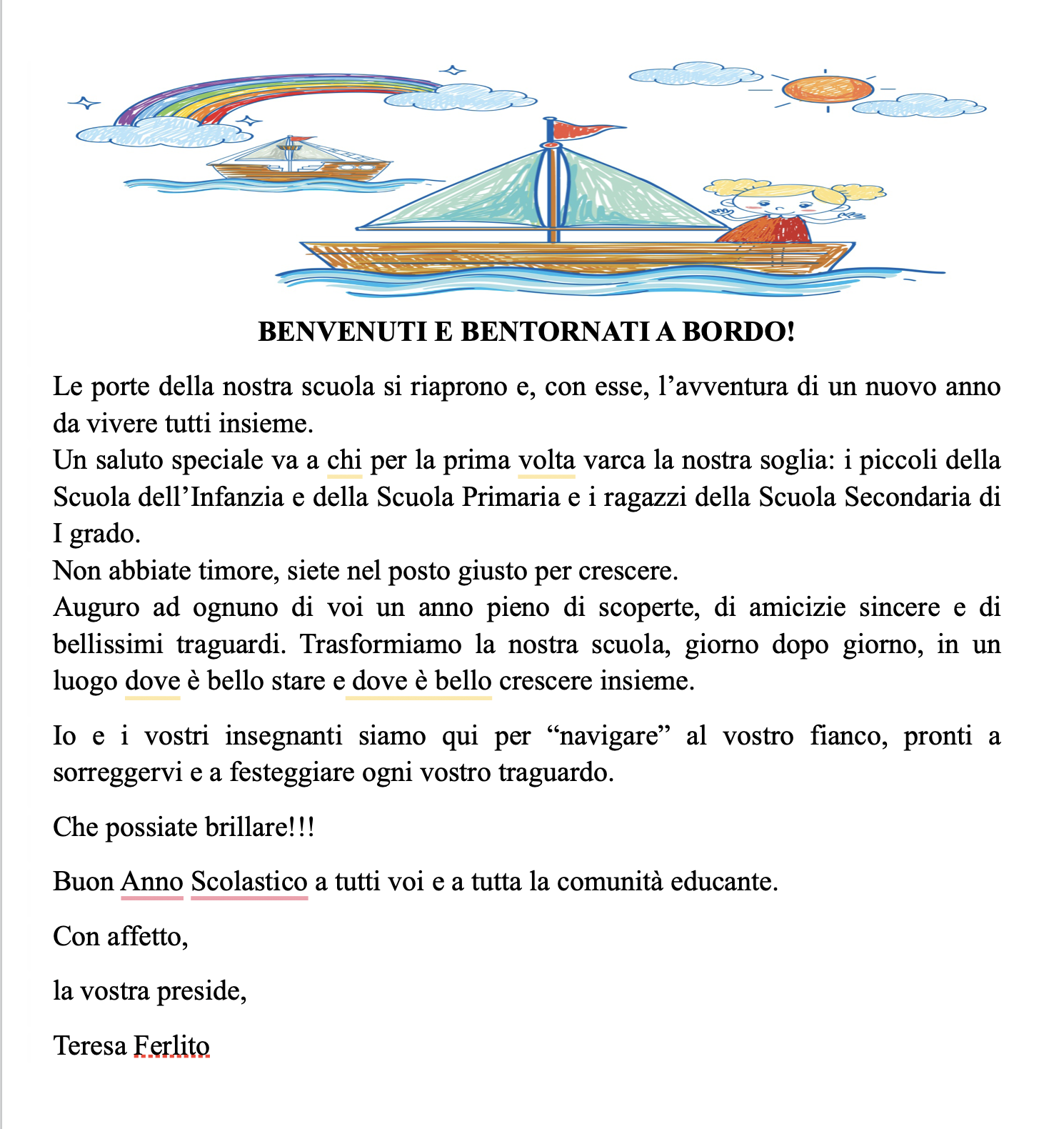 🌈 Bentornati a scuola! ⛵️